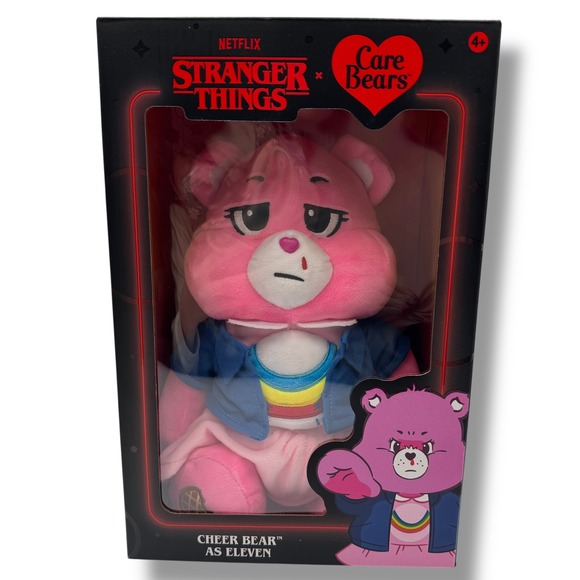 Care Bears Other - Care Bears Stranger Things Plush Pink Cheer Bear as Eleven NIB 23118‎